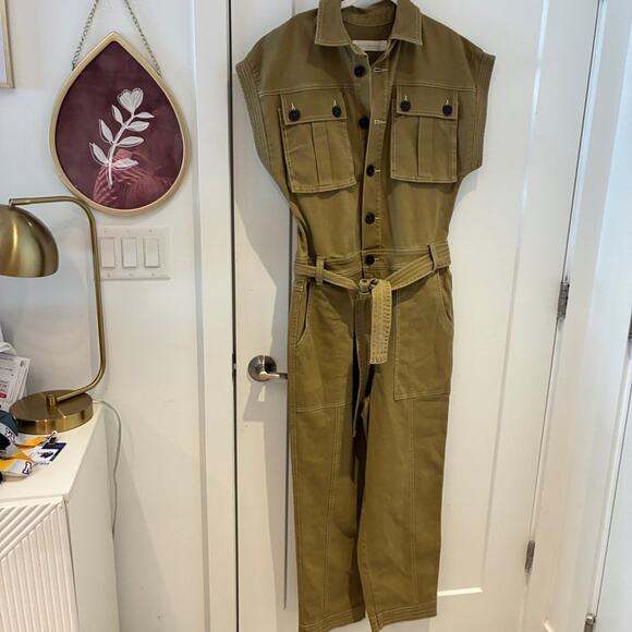 Happy X Nature Olive Green Twill Jumpsuit Sz 6 - Picture 2 of 12